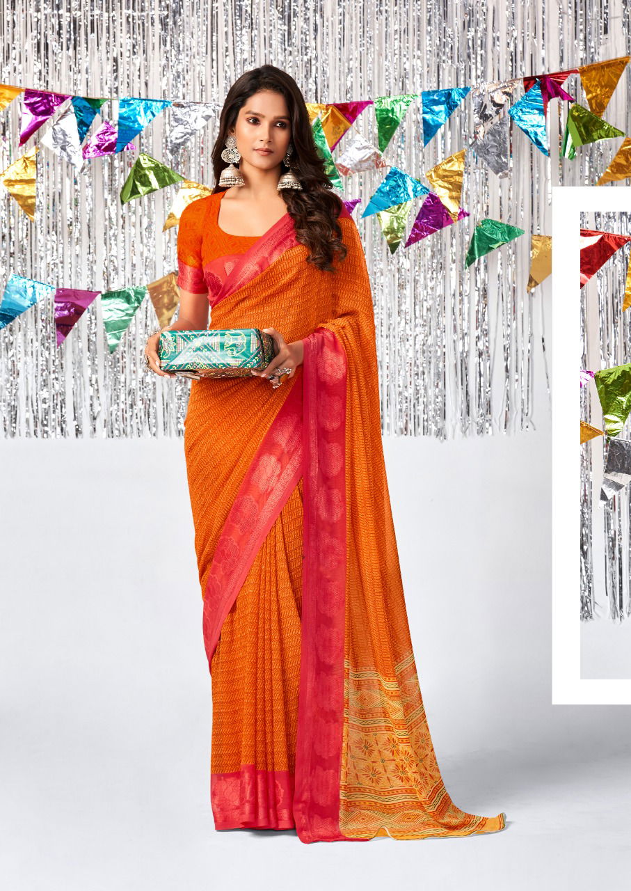 Stavan Shara New Printed Designer Fancy Wear Georgette Saree Collection
